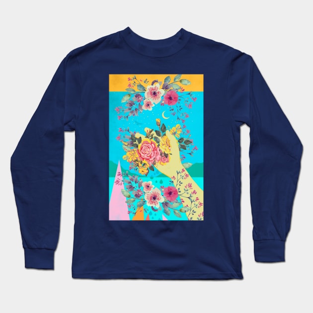 HAND OF FLOWERS Long Sleeve T-Shirt by Showdeer